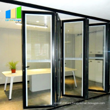 Foldable Soundproof Sliding Small Fold Exterior Commercial Glass Folding Door For Meeting Room